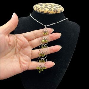 Vintage Green Silver pendant Necklace